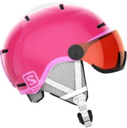 Salomon Grom Visor Glossy Pink/Univ. Skihjelm Barn